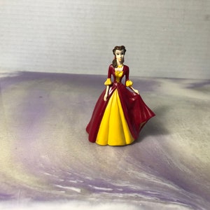 Vintage Disney BELLE Red and Yellow Dress Figure PVC Cake Topper Rare Vintage Toy! Fun Vintage Toy!