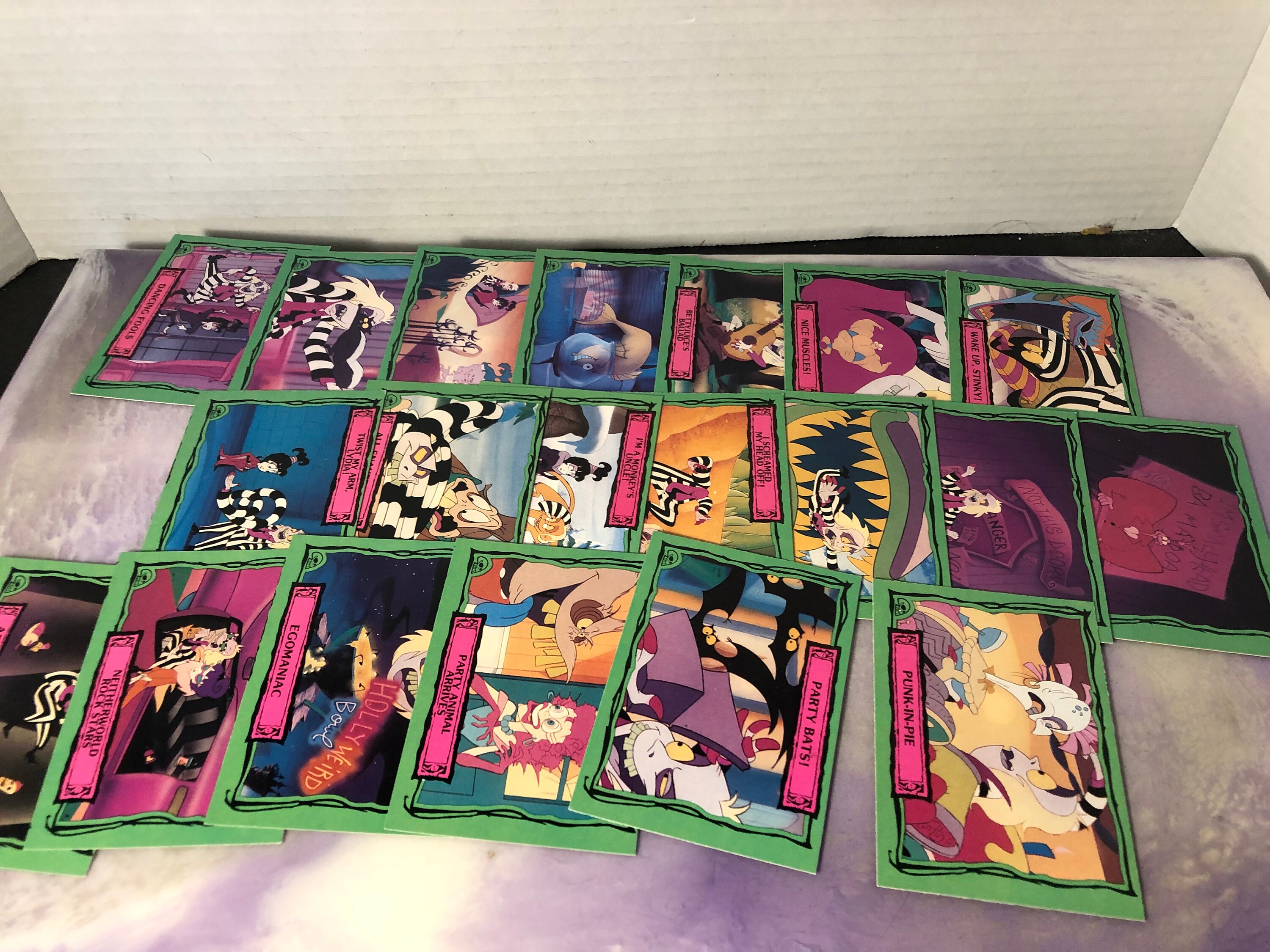 Vintage 1990s Beetlejuice Cartoon Trading Card Lot - Awesome Pile