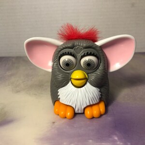 Vintage 90&#39;s Mcdonalds Grey and Red Furby Toy - Rare Vintage Mcdonalds Furby Happy Meal Toy