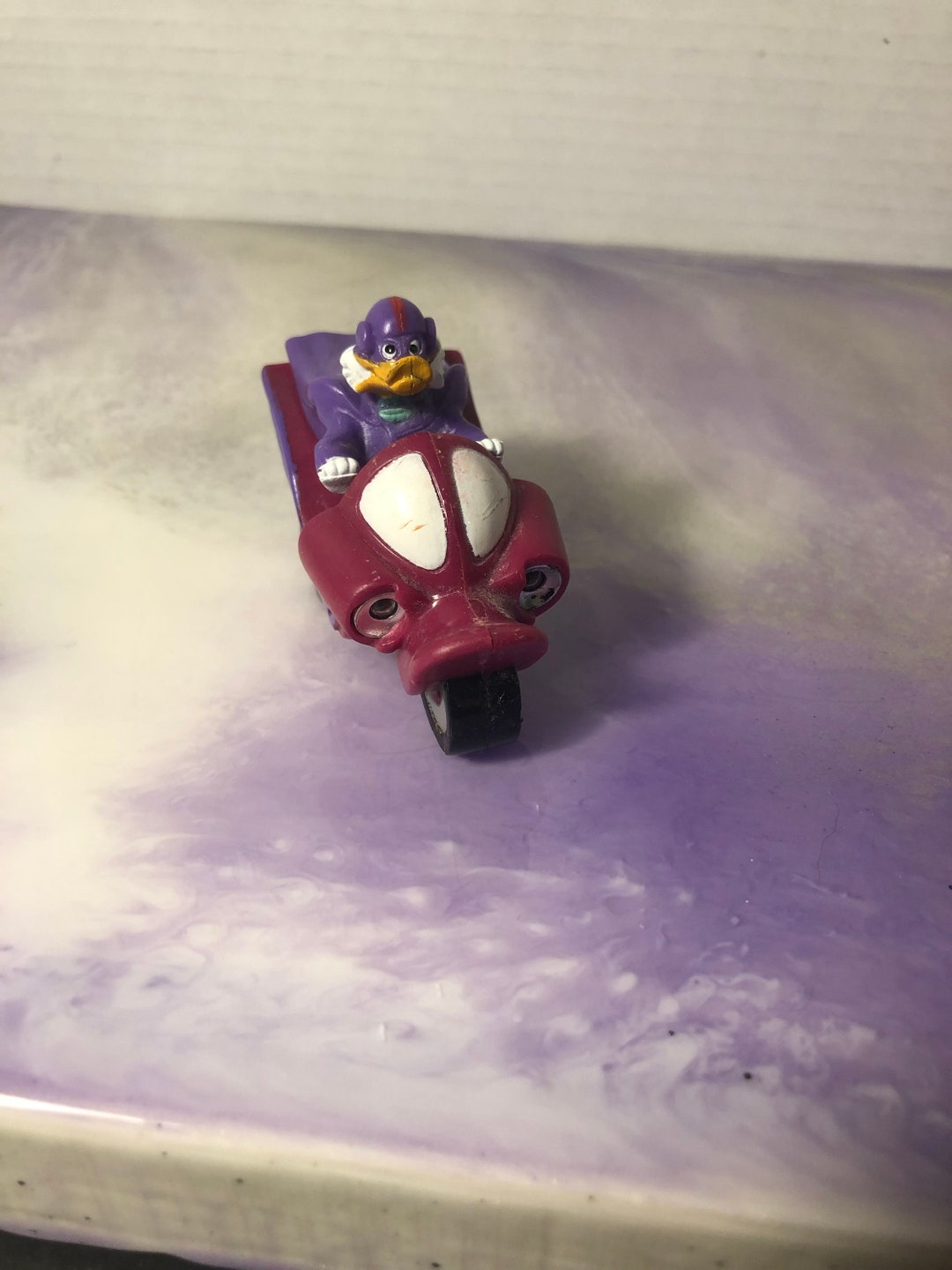 Rare Darkwing Duck Playmates PVC Figure Keychain Darkwing on Motorcycle