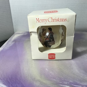 vintage Burger King Christmas Tree Ornament - Curtis Publishing Co - Super Cool 1980's Burger King Christmas Ornament