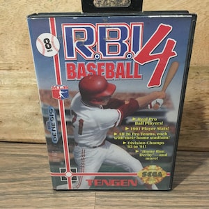 Vintage RBI Baseball 4 Game  - For Sega Genesis - Rare Vintage Sega Genesis Baseball Game Complete in Great Shape