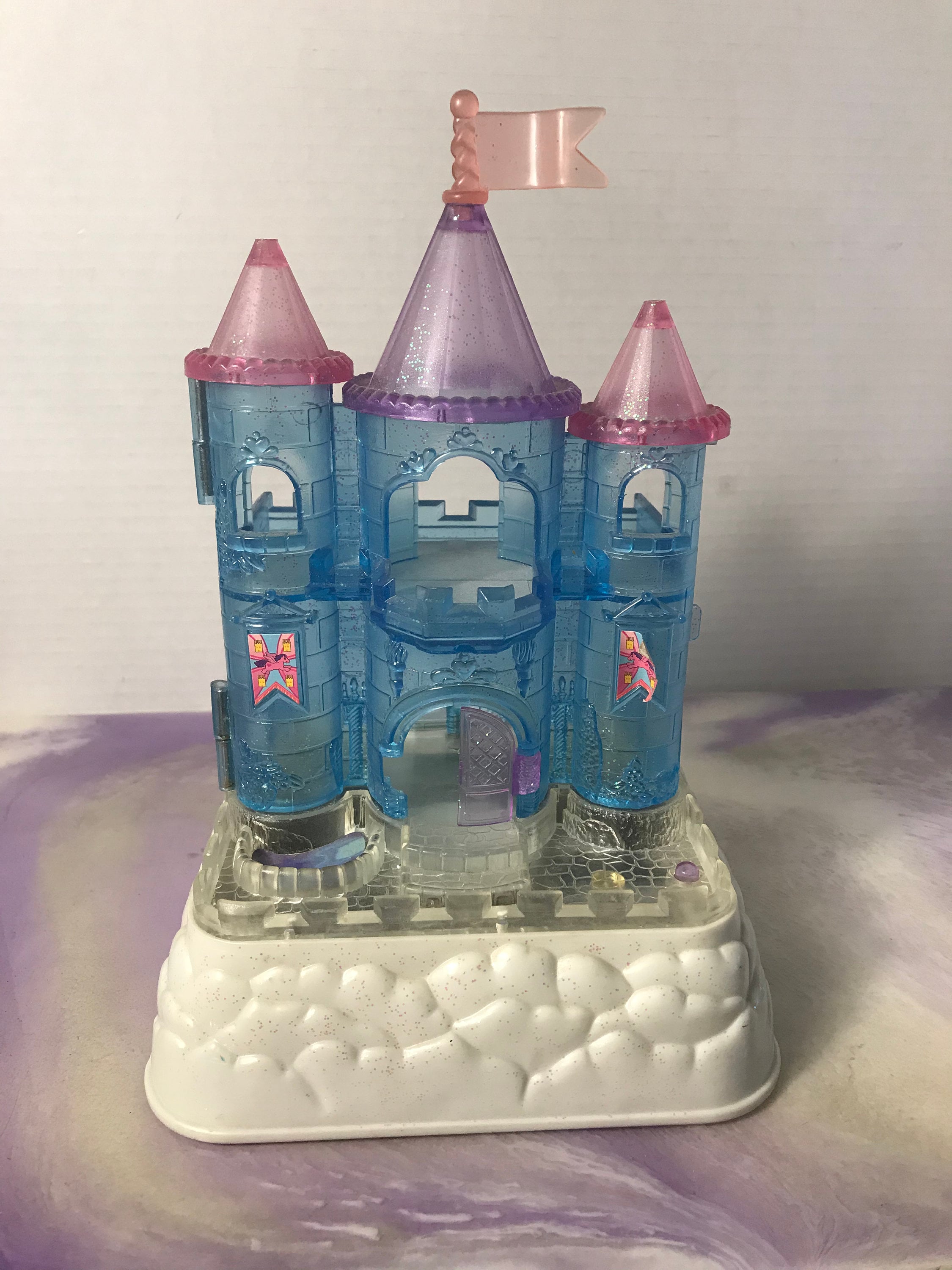 Vintage Polly Pocket Style Mini Castle Bluebox Toy Translucent Cloud Fairy  Castle Light up Castle no Figures 