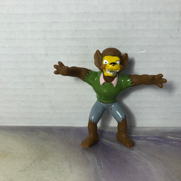 Vintage Simpsons Treehouse of Horrors - Burger King Wolfman Flanders  PVC Figure Cake Topper - Rare Vintage Simpsons