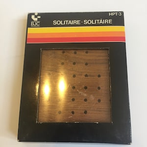 Vintage BJC Mini Board Game Brain Teaser - SOLITAIRE GAME - 1979 New in Packaging - Rare Fun Nostalgia Game Handheld