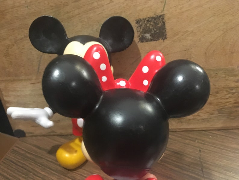 Mickey Mouse Minnie Mouse Disney Nostalgia! Vintage Disney Large Poseable PVC Mickey and Minnie Mouse PVC Figure Set ToyCake Topper