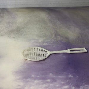 Vintage 90&#39;s Barbie White Tennis Racket  - Barbie Playhouse Accessory - Vintage Barbie Nostalgia