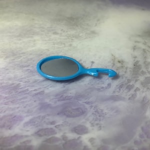 Vintage 90&#39;s Barbie Blue Hand Mirror  - Barbie Playhouse Accessory - Vintage Barbie Nostalgia