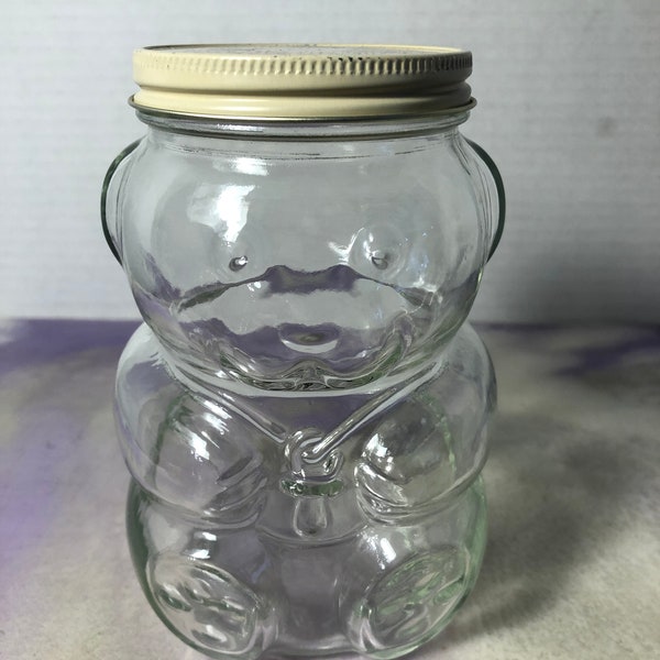 Vintage Kraft Peanut Butter Bear Glass Jar  - Vintage 1989 Kraft Nostalgia - Cool Retro Item