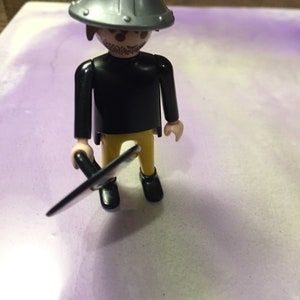 Vintage Playmobil 1990&#39;s Figure- Rare Vintage Playmobil  Castle Playset - Knight with Yellow and Black Outfit Rare Vintage Playmobil Lot 2