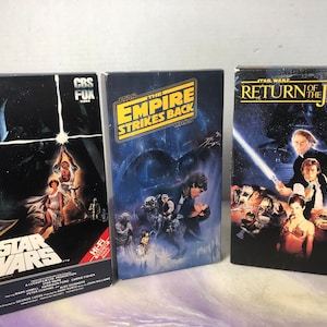 Vintage Star Wars Trilogy Set! Original VHS CBS Fox Red Label Video Cassette Tape used - Awesome Nostalgia
