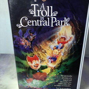 Vintage A Troll in Central Park Vhs Tape 1990&#39;s Animated Home Video Clamshell - Kids Movie Nostalgia