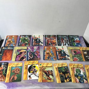 ヴィンテージ 1990 年代 マーベル オーバーパワー カードゲーム 20 枚 ミックス ロット - 1995 マーベル コミック フリーア スーパーヒーロー トレーディング カード ロット