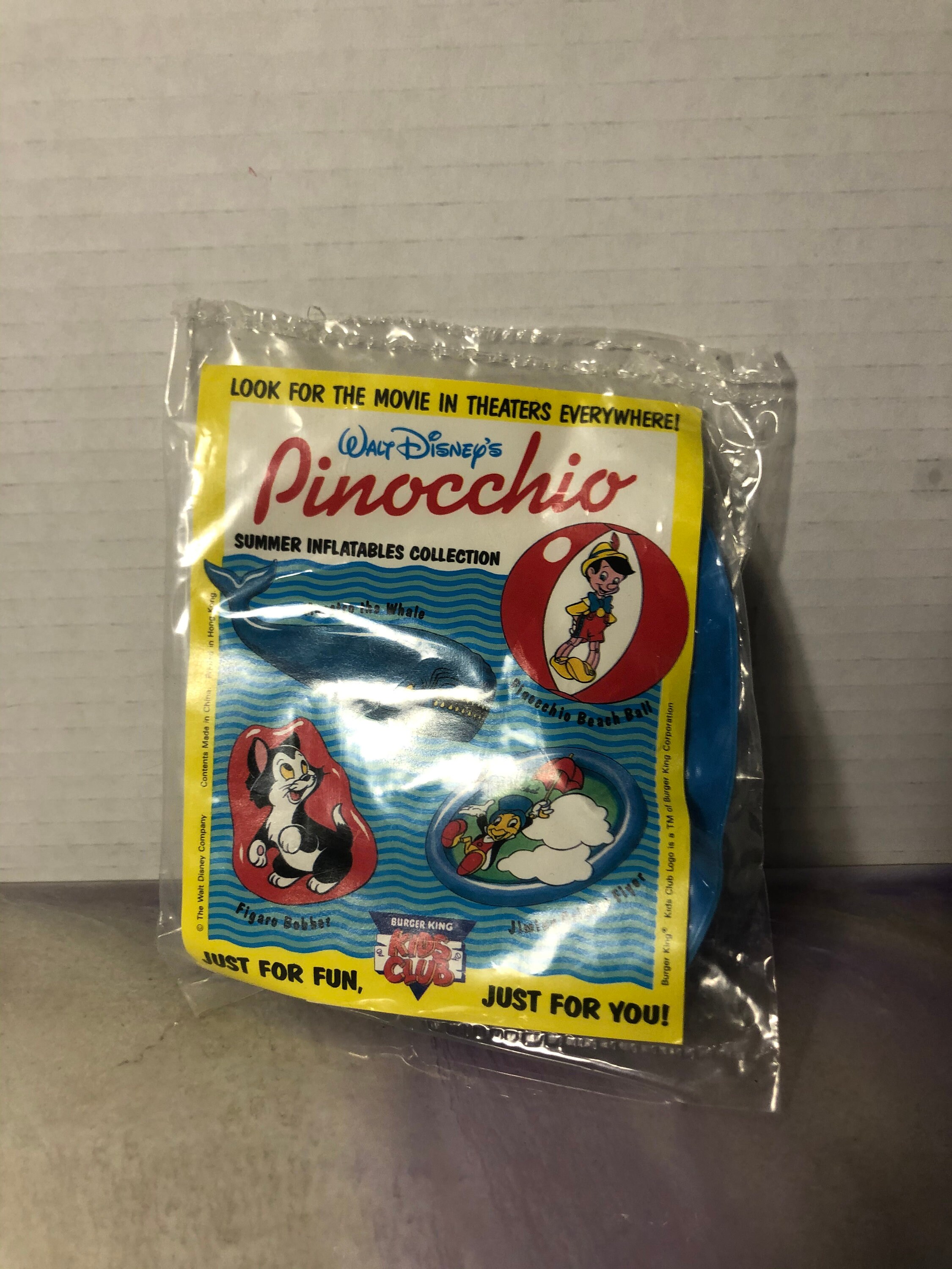 Vintage 1990's Disney Pinocchio Inflatable Happy Meal Toy - Etsy