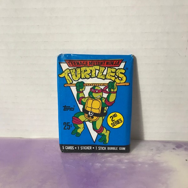 Vintage - BRAND NEW - 1990 TMNT Serie 2 - Teenage Mutant Ninja Turtles Trading Cards / Sticker Pack - ehrfürchtig 80er Jahre / 90er Jahre Nostalgie!