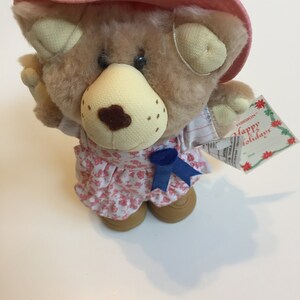 Vintage Furskin Bears Hattie Fast Food Toy by Wendys 1986 7inch - Rare Wendy&#39;s Toy New with Tags