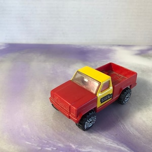 Vintage 80er Jahre Tonka rot und gelb Pickup Truck - seltene Vintage Stahl Tonka Auto - 80er Pickup Truck