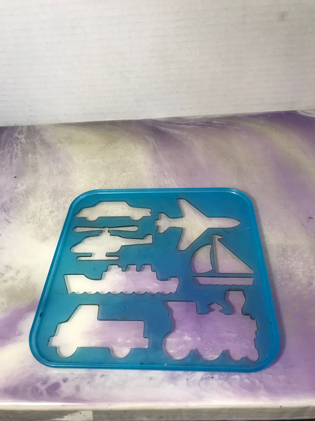 Vintage Tupperware Toys Stencil Vehicle Themed Rare Vintage Piece of