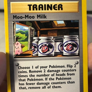 Vintage Pokemon Trading Card Game 1999 Moo Moo Milk Trainer 101/111 / Neo Genesis Set / Raro NON-HOLO / Pokemon WOTC - Usato giocato con