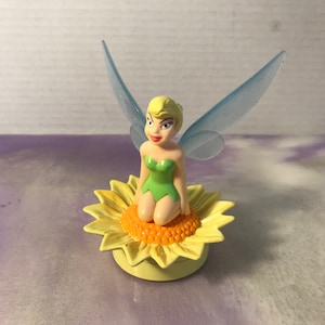 Vintage Peter Pan Disney Animated Movie Peter Pan Tinkerbell PVC Figure / Rolling Toy - Vintage Disney Cake Topper / Figure