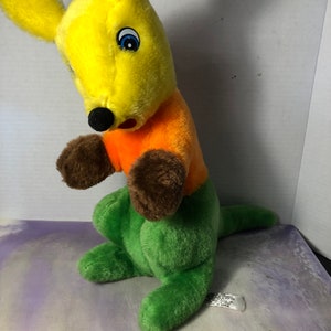 Vintage 1980&#39;s Brooklyn Doll and Toy Co - Kangaroo Plush Stuffed Animal - Awesome 80&#39;s Carnival Plush Nostalgia!
