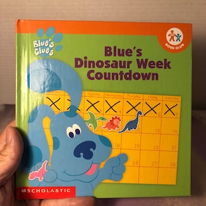 Vintage BLUES CLUES Hardcover Kids Book - Blues Dinosaur Week Countdown - Rare Nick Jr Nostalgia Awesome Shape
