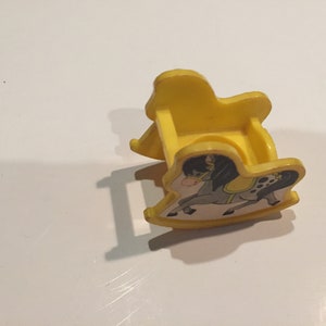 Vintage 1960's 70's Used Fisher Price Little People Light Yellow Baby Rocking Horse - Vintage Little People Family Accessory Lot 2