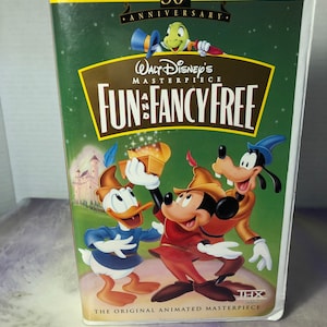 Vintage Fun Fancy and Free Vhs Tape 1980's Animated Walt Disney Home Video Clamshell - Christmas Nostalgia