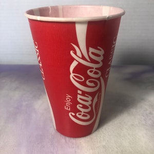 Throwback Coca Cola Official Wax Paper Cup - Nostalgia - 1 Waxed Paper Cup, Great for Nostalgia