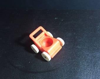 Passeggino per bambini Fisher-Price Little People arancione usato, anni '60-'70 - Accessorio vintage per Little People