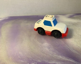 Vintage Fisher Price 90s White and Red Car , City Playset, Fisher Price Car Toy