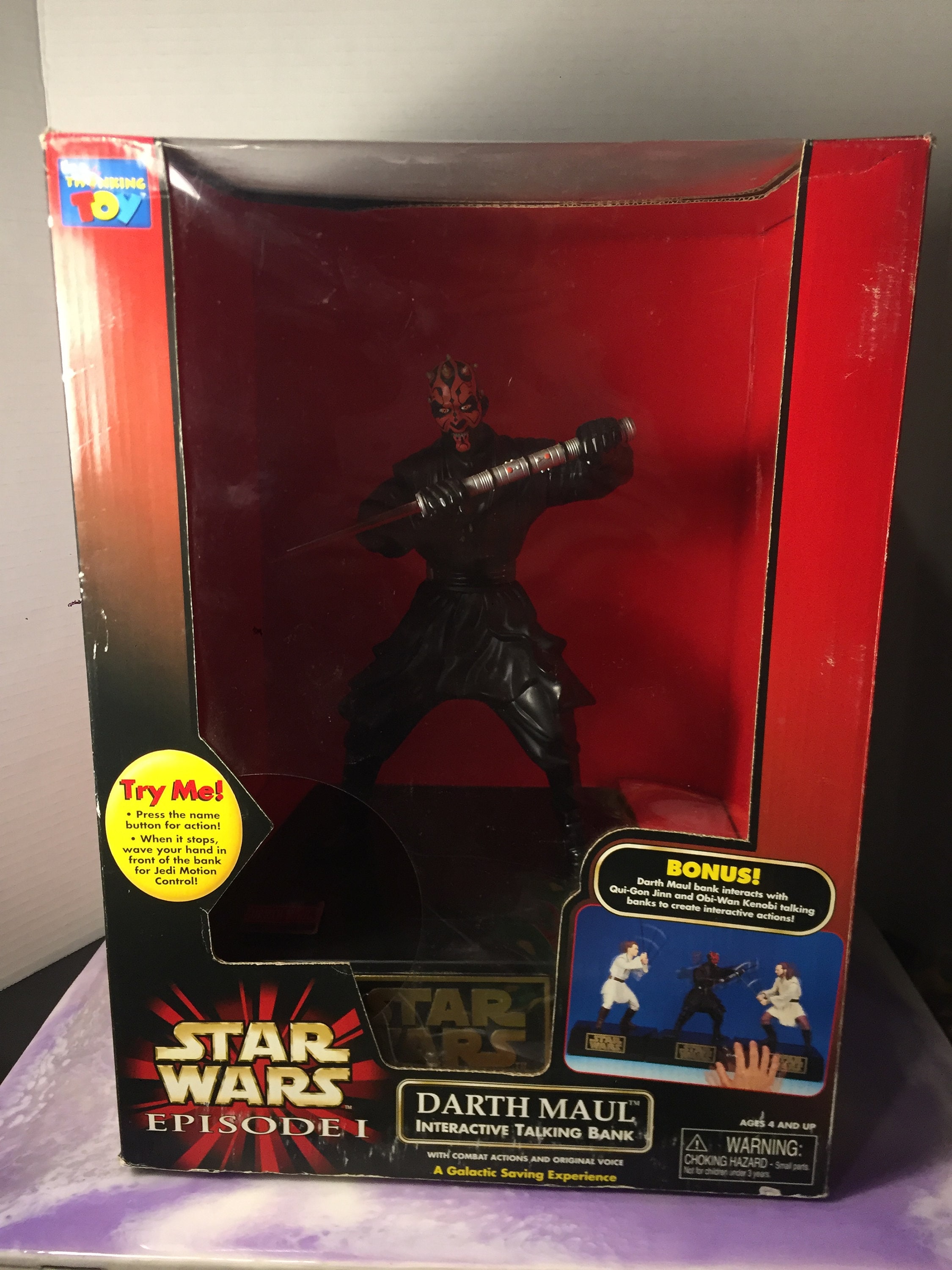 Vintage Star Wars Episode 1 Interactive Talking Bank Darth