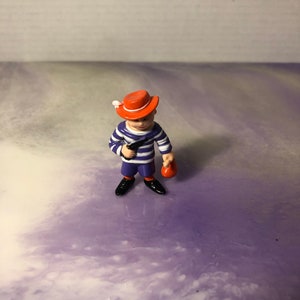 Vintage 1980&#39;s Soma Toys Bank Robber PVC Figure / Cake Topper - Rare 1980&#39;s Nostalgia! -