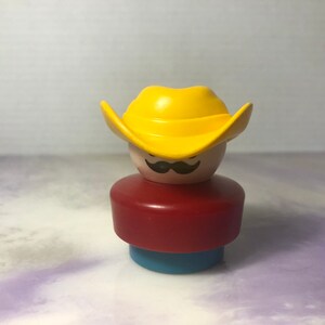 Vintage 1990s Fisher Price Little People Chubby Figure - Cowboy Yellow Hat, 90&#39;s Little People Figure!