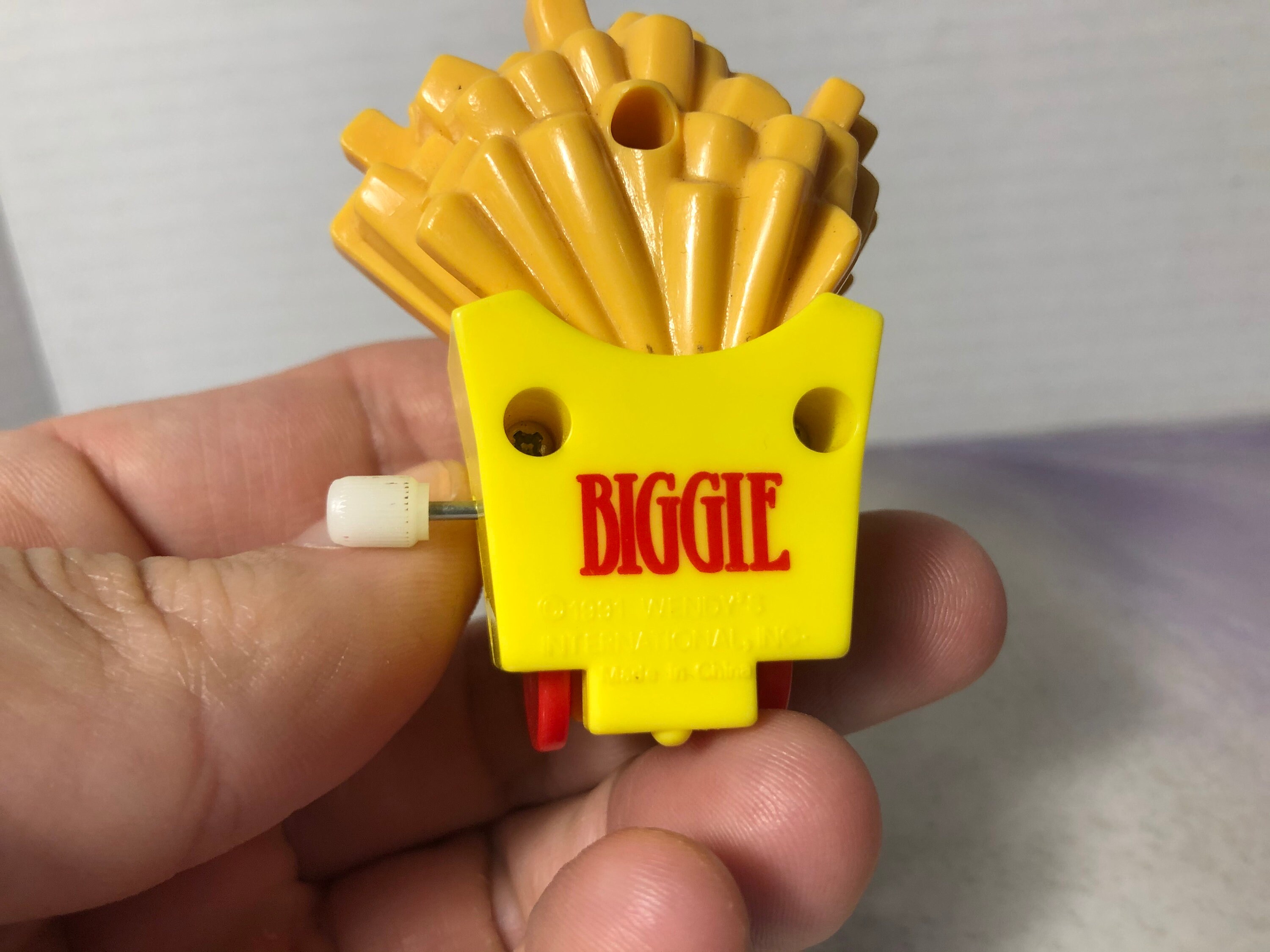 Vintage 1991 Wendys Fast Food Wind up Toy French Fries
