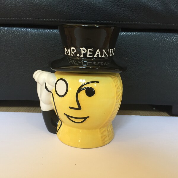 Vintage Planters Mr. Peanut Head Top Hat Ceramic Cookie Jar - Vintage Nostalgia