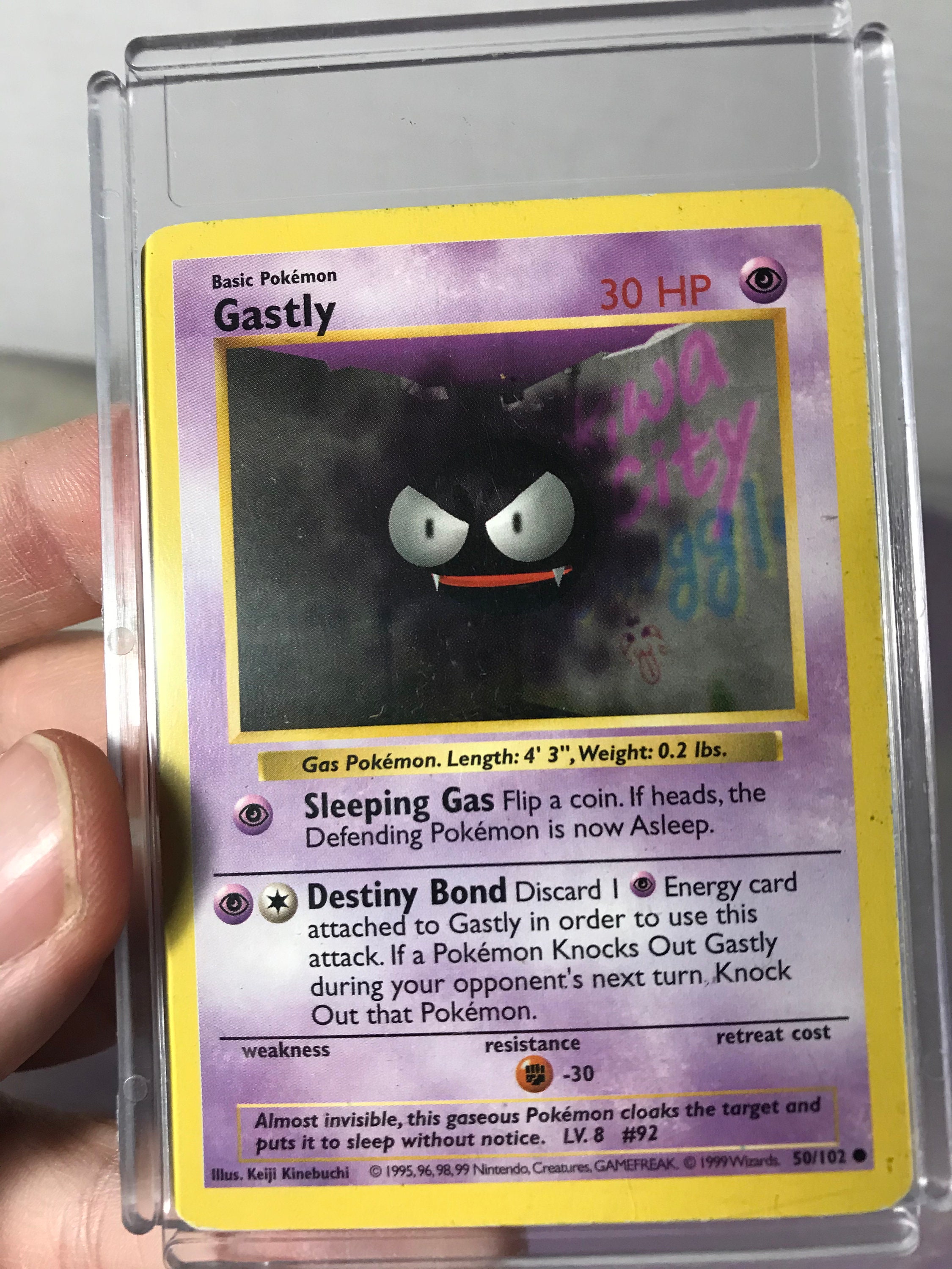 Vintage Pokemon Trading Card Game Base Set Shadowless GASTLY - 50/102 - Pokemon  Card Rare Vintage Pokemon Accessory - Etsy Ireland