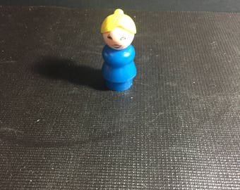 Vintage 1960's 70's Used Fisher Price Little People Blonde Teacher Figure - Vintage Little People School Family Playset Figure