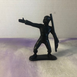 Vintage Greenbrier International Action Figure Ninja Martial Arts Toy Black Cake Topper Figure - 90&#39;s Toy