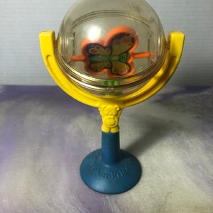 Vintage 1980's Fisher Price Baby Rattle Suction Cup Toy - Rare Vintage Fisher Price Nostalgia Themed Kids Toy