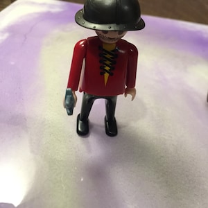 Vintage Playmobil 1990&#39;s Figure- Rare Vintage Playmobil  Castle Playset - Thief - Red Outfit Outfit Rare Vintage Playmobil