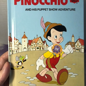 Vintage 1990&#39;s Wonderful World of Reading - Pinocchio - Hardcover Children&#39;s Book - Grolier