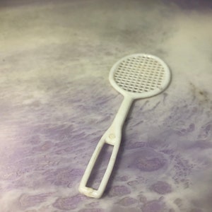 Vintage 90&#39;s Barbie White Tennis Racket - Barbie Playhouse Accessory - Vintage Barbie Nostalgia