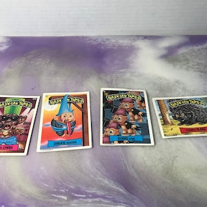 Vintage 1990s Trading Card Lot of 4  - Trash Can Trolls Cards - Random Card Lot Nostalgia