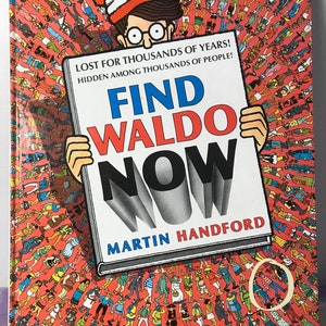 Vintage Find Waldo Now - Where&#39;s Waldo by Martin Handford (1989, Hardcover) Book - Vintage Children&#39;s Search and Find Book