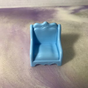 Vintage 1990&#39;s Used Fisher Price  Styled Dollhouse Blue Chair - Vintage Made in China Dollhouse Styled Accessory