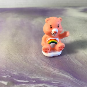 Care Bears Friend Bear 2&quot; PVC Miniature Figure Vintage Cake Topper! Used Played With Figure - Cute Care Bears Item