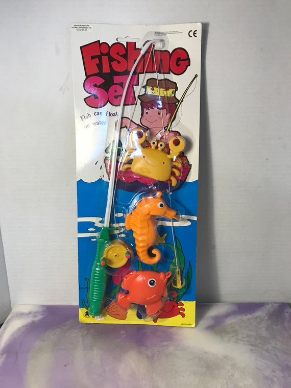 Vintage 1990's Made in China Fishing Set Toy Brand New in Package