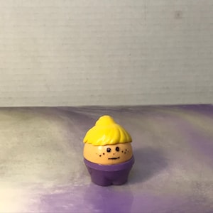 Vintage 1990s Little Tikes Chubby Figure - Blonde Hair Purple Outfit Girl , 90&#39;s Little Tykes Vintage