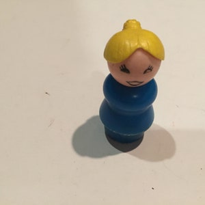 Vintage Fisher Price Little People Figure 1960&#39;s 70&#39;s Fisher Price Blonde School Teacher Blue Dress, School Teacher Little People Lot 3